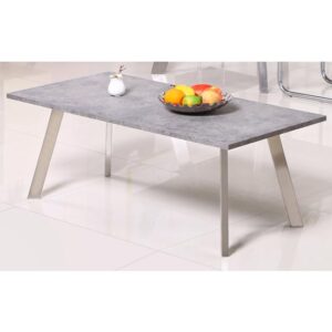 Candie Concrete Effect Coffee Table With Brushed Steel Legs