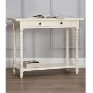 Heritox Wooden 2 Drawers Console Table In Antique White