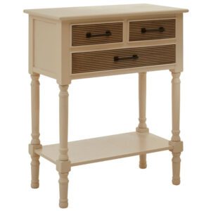Heritox Wooden 3 Drawers Console Table In Pearl White