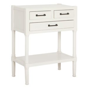 Heritox Wooden 3 Drawers Console Table In White