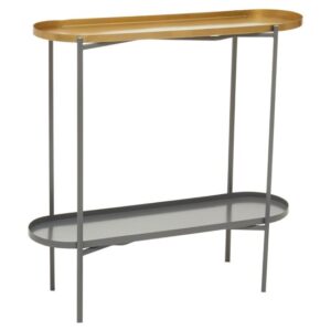 Koura Metal Console Table In Gold And Grey