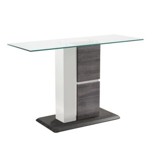 Panama Glass Console Table With Dark Grey Wooden Base