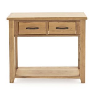 Ramore Wooden Console Table In Natural With 2 Drawers