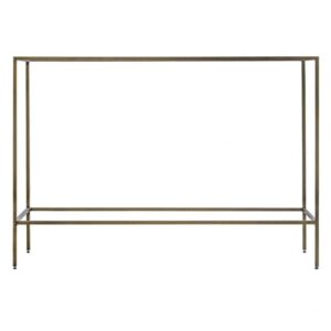 Rothmont Clear Glass Console Table With Champagne Metal Frame