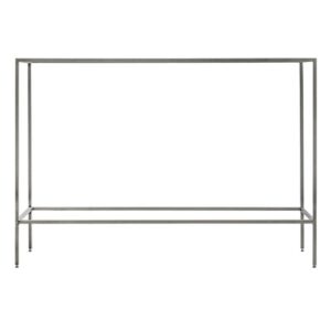 Rothmont Clear Glass Console Table With Silver Metal Frame