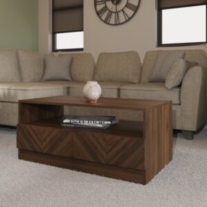 Cianna Wooden Coffee Table In Royal Walnut
