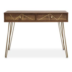 Flora Wooden Console Table With 2 Drawers In Veneering Effect