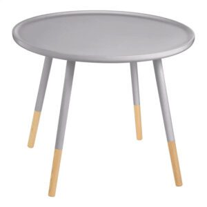 Varna Large Wooden Side Table Round In Grey