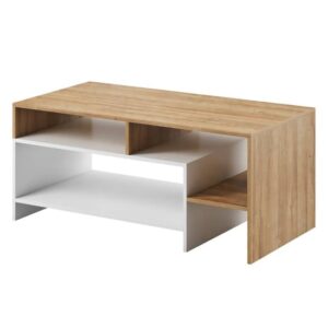 Akron Wooden Coffee Table In Grandson Oak And White