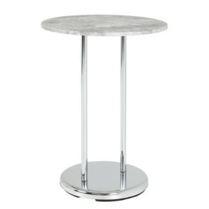Destin Round Wooden Side Table In Concrete Effect