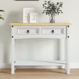 Croydon Wooden Console Table With 1 Shelf In White And Brown