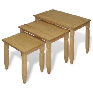 Croydon Wooden Nest Of 3 Tables In Brown