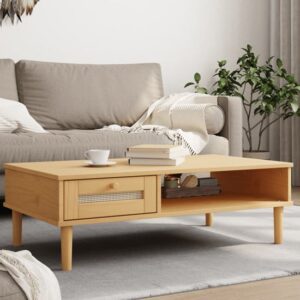Fenland Wooden Coffee Table With 1 Drawer In Brown