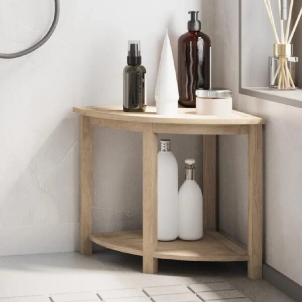 Bronx Wooden Bathroom Side Table In Teak