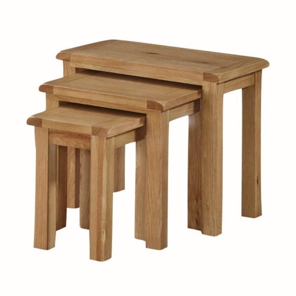 Trevino Wooden Nest Of 3 Tables In Oak